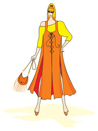 Elegant vector fashion womanのイラスト素材