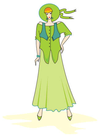 Elegant vector fashion womanのイラスト素材