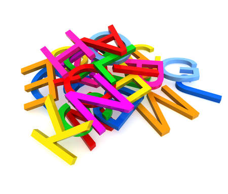 Three-dimensional model - all letters of the latin alphabet.