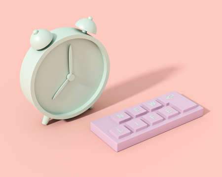 The concept of starting a new life, self-development, personal growth, business. An alarm clock and...