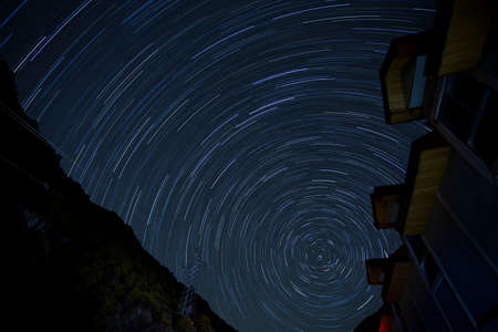 Star rail in Daochengの写真素材