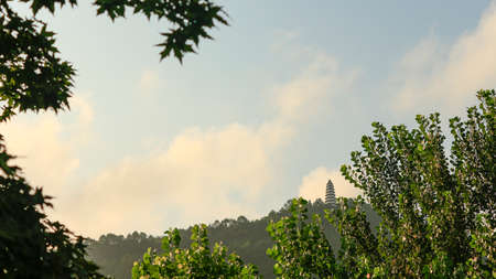 the White Pagoda in Langzhongの写真素材