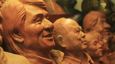 Jackie Chan clay head statuesのeditorial素材