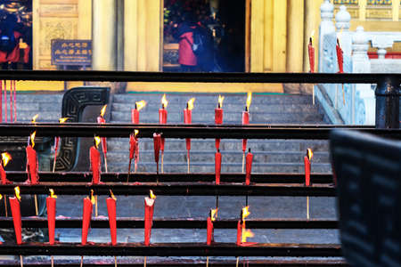 incense in templeの写真素材