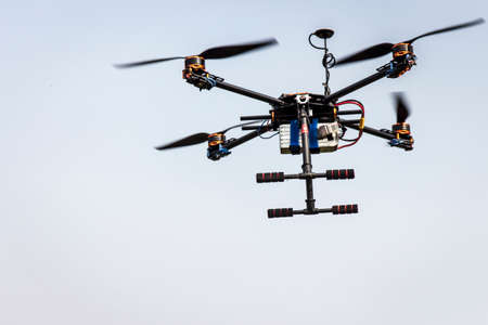 Four rotor UAV close-upのeditorial素材