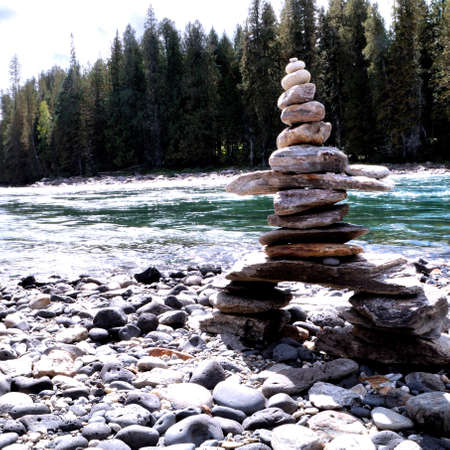 Pile of stone on the waterfrontの素材