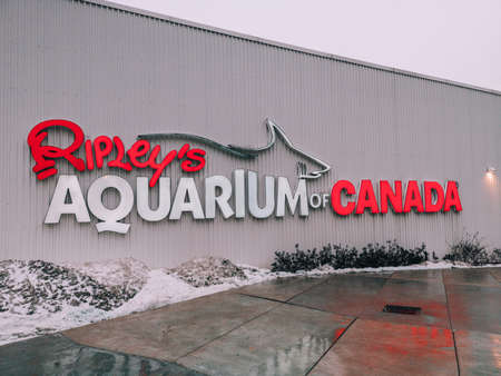 Toronto, Ontario, Canada - February 7, 2019: Exterior sign of Canadian large marine Ripley's...