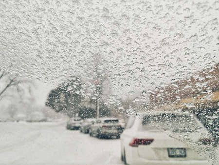 Heavy snowfall and snowstorm in Toronto, Ontario, Canada in January 2020. Snow blizzard and bad...
