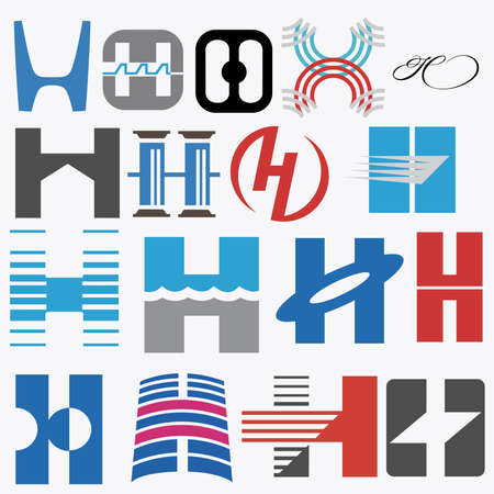 Alphabetical icon Design Concepts. Letter Hのイラスト素材