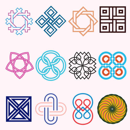 icon of Geometric Shape. best of use your company Identity, Business Slogan, Web Site, Print media, Relationshipのイラスト素材