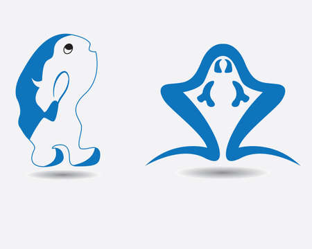 illustration of panda and chicken shapeのイラスト素材