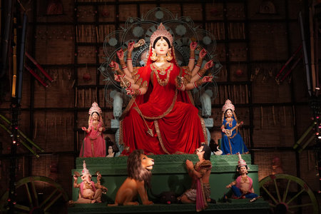 Celebration of strength and spirit through Durga and her divine family