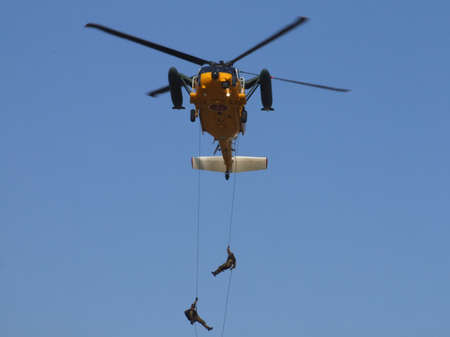 helicopter in emergency  drill(2009.11 Aichi Japan)のeditorial素材