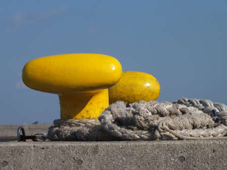 yellow bollard の写真素材
