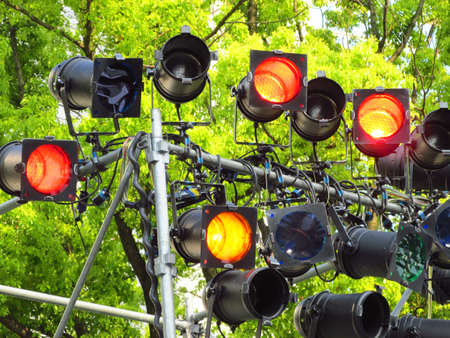 lights above the open-air stageの写真素材