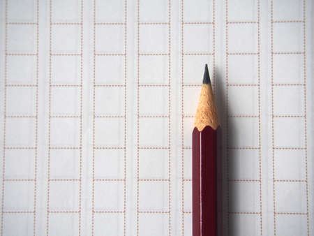 Pencil and Japanese manuscript paperの写真素材
