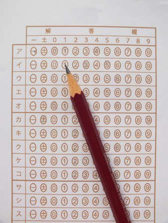 Exam answer sheetの写真素材