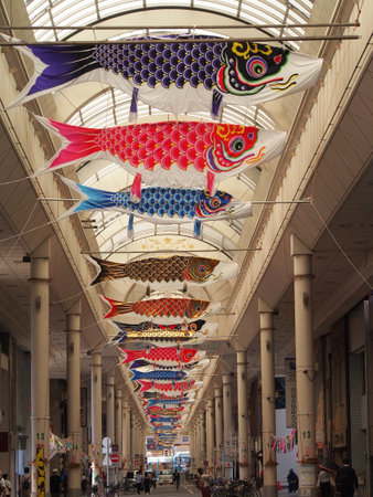 "Carp Nobori"
Japan traditional events.
May 5. An event to wish for the healthy growth of children.のeditorial素材