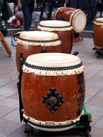 Japanese drum on the streetの写真素材