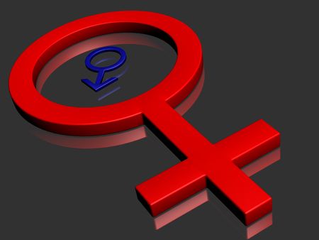 symbol woman and man on a black backgroundの写真素材