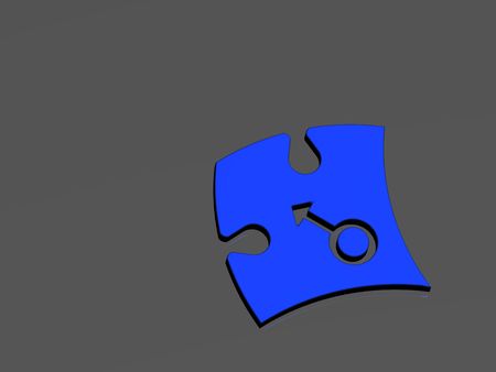 blue puzzle on a grey backgroundの写真素材