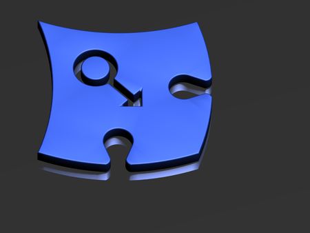blue puzzle on a gray backgroundの写真素材