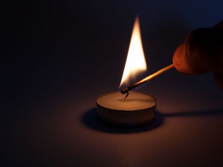 candles on a color backgroundの写真素材