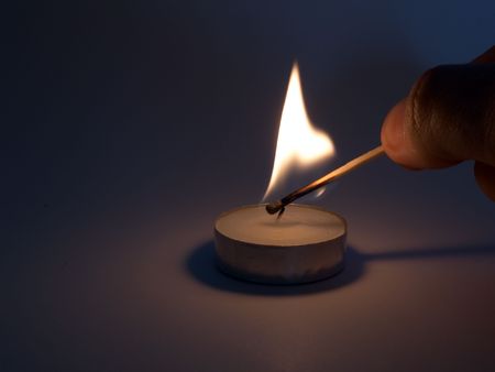 candles on a color backgroundの写真素材