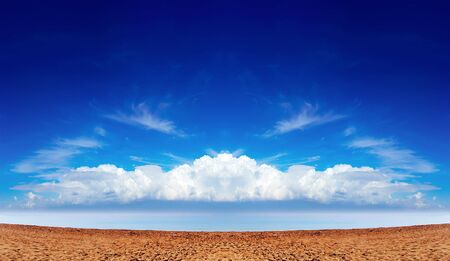 Seacoast on a background of an approaching stormの写真素材