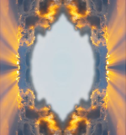 paper texture with through clouds on the sea light flowsの写真素材