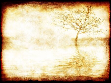 In the given photo the ancient clean sheet of the papyrus is submittedの写真素材