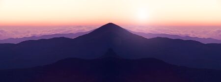 mountain on a sky backgroundの写真素材