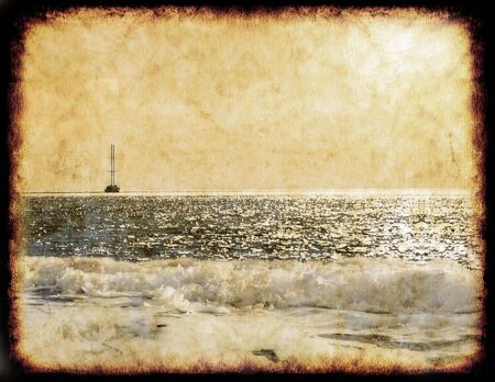 In the given photo the ancient clean sheet of the papyrus is submittedの写真素材