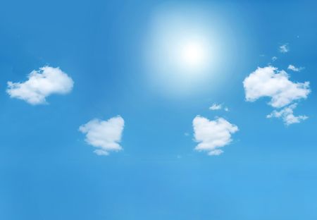 sun and cloudsの写真素材