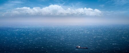 merchant ship and bad weather の写真素材
