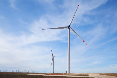 Windmills for electric power productionの写真素材