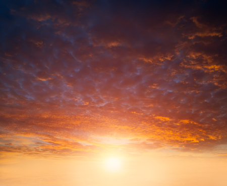 beautiful clouds on a background of a sunsetの写真素材