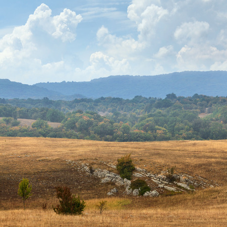 Mountain precipitous plateau with clouds.の写真素材