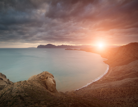seascape photographed on a summer dayの写真素材