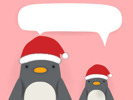 Penguin - xmas greeting cardのイラスト素材