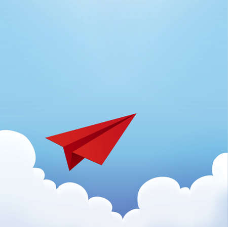 Paper Plane in The Sky のイラスト素材
