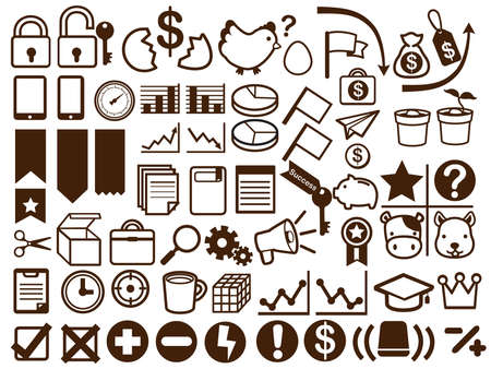 50  Business and Financial Iconのイラスト素材