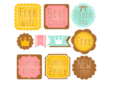 Set of Premium and High Quality labels のイラスト素材