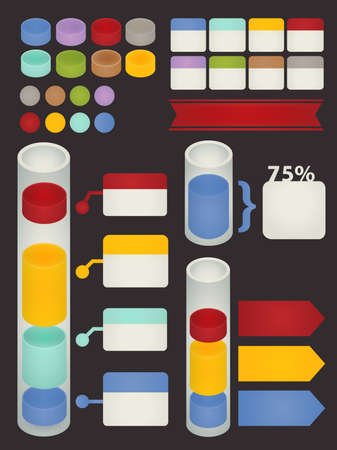 Set of adaptable elements info graphics のイラスト素材
