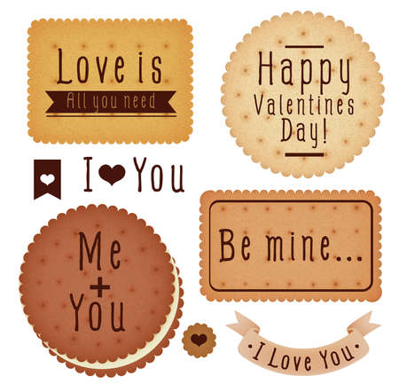 Set of Valentine\'s day labelのイラスト素材