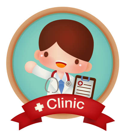 Adorable doctor banner  Vector file EPS10のイラスト素材