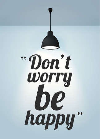 Illustration of White wall illuminated by the dark grey ceiling lamp with copy space for text - Vector file EPS10のイラスト素材