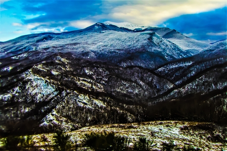 Snow Capped Mountains - Appennino Reggiano - Italyの写真素材