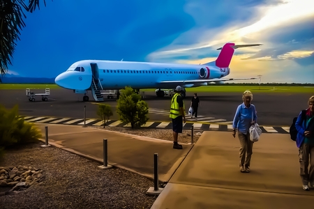Airplane Landed at Kununurra Airport - Western Australiaのeditorial素材