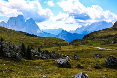 Mountains Landscape from High Way number 1 Trek - Dolomites - Italyの写真素材